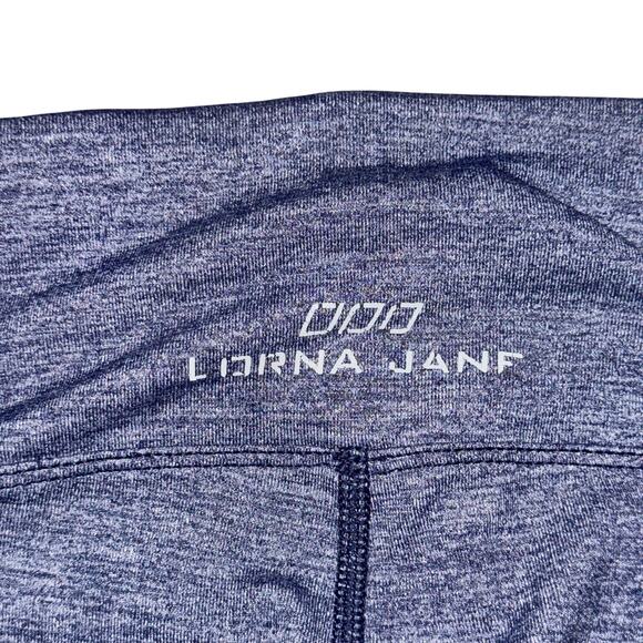 Lorna Jane Cropped Leggings Women's Size XS Heather Blue Mid Rise Drawcord Capri - Picture 4 of 5